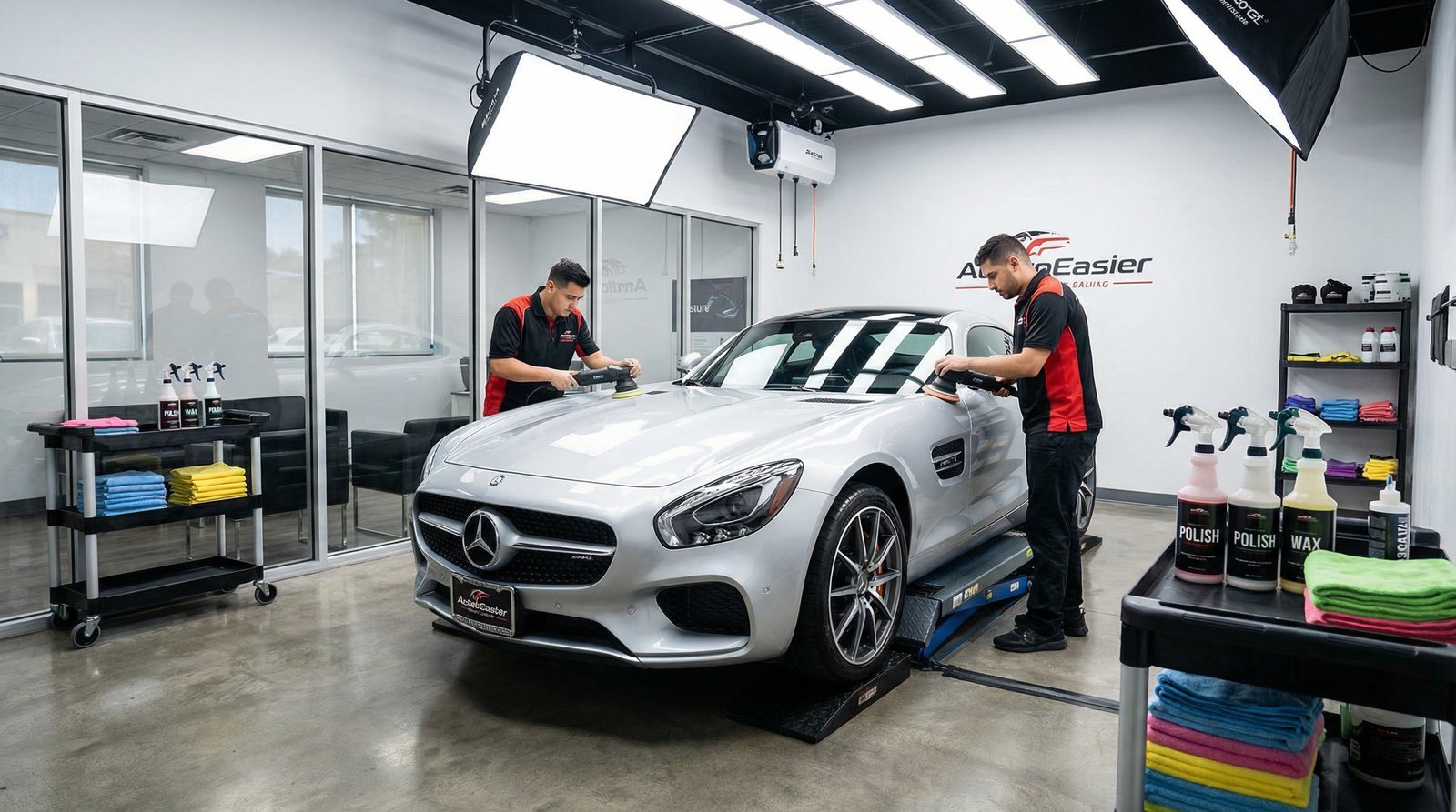 黑丝汽车美容视频